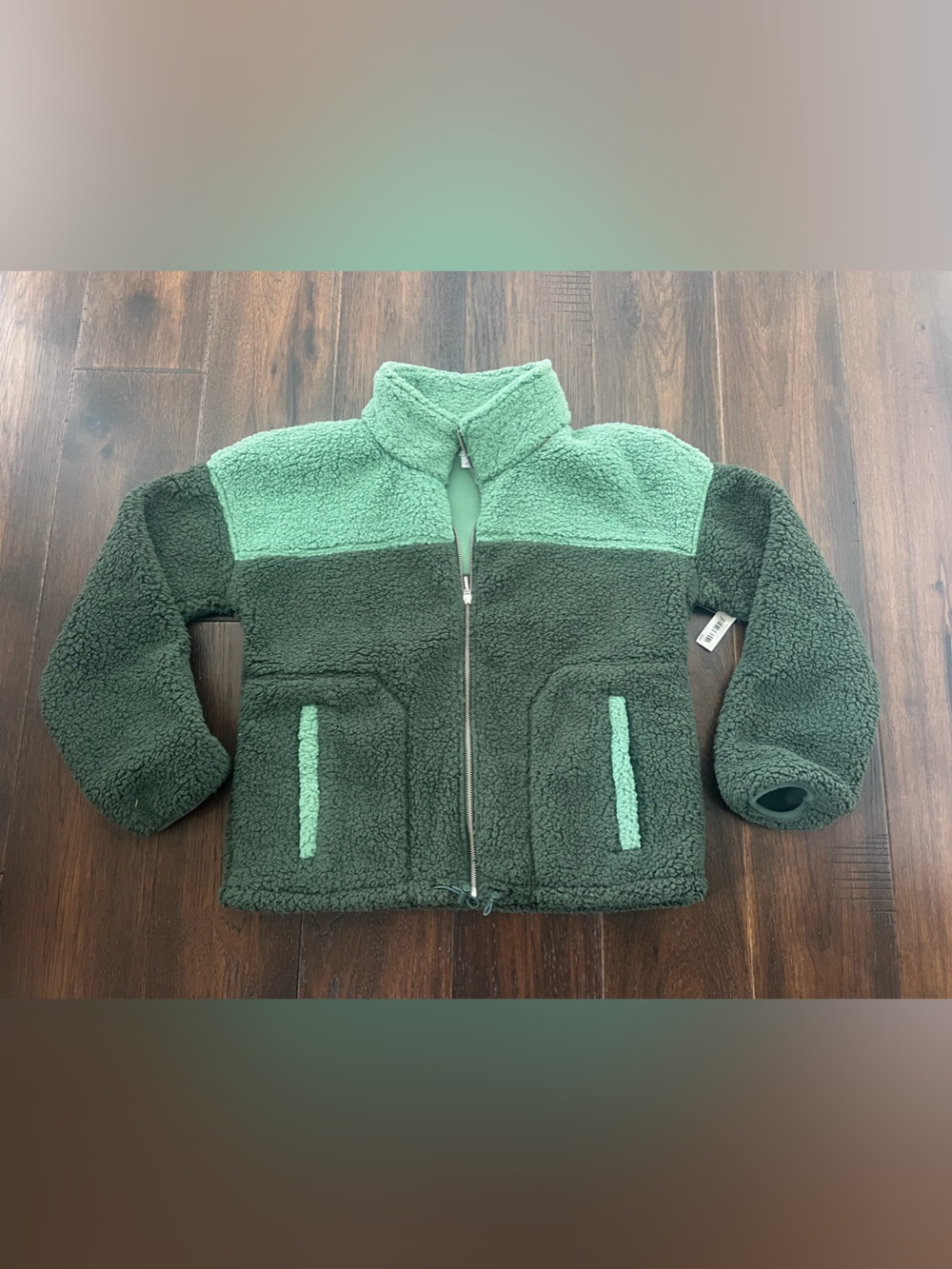 Sherpa jacket sage green/dark green color block